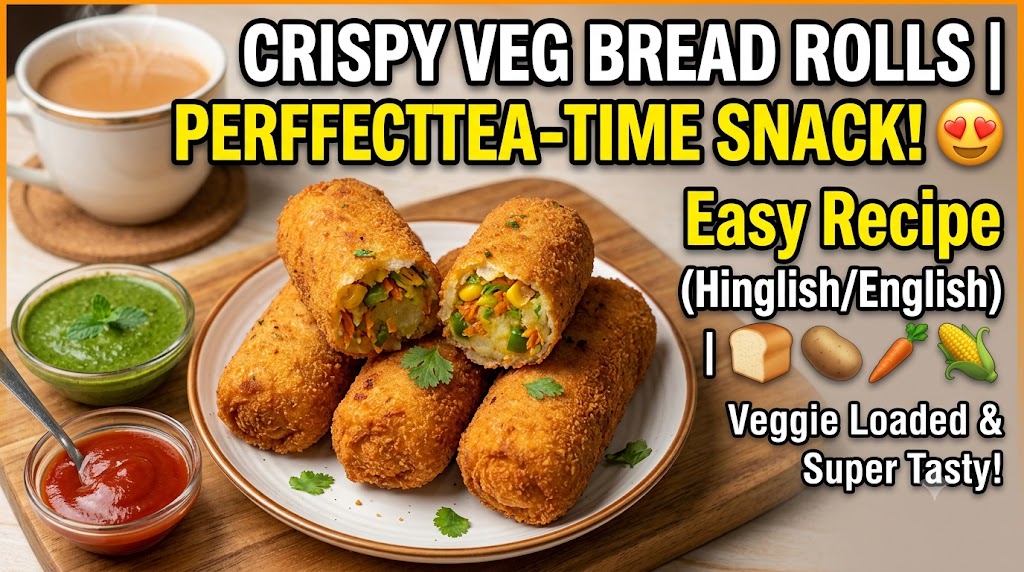 Crispy Veg Bread Rolls Recipe | Easy Tea-Time Snack